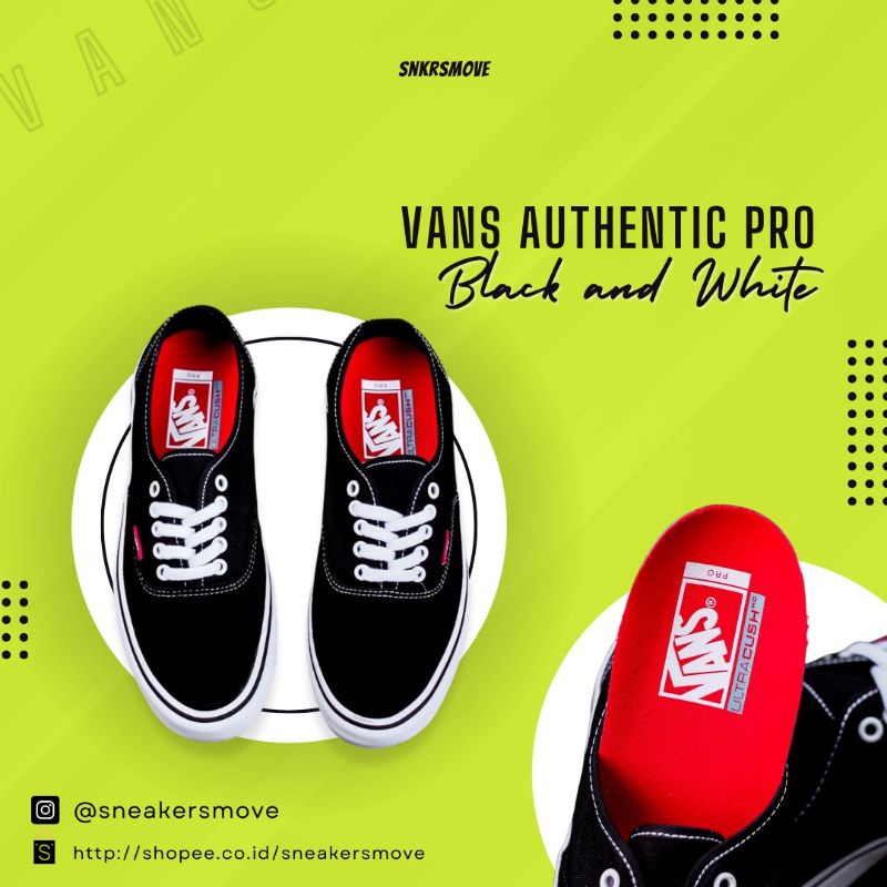 #saleenak Vans Authentic Pro Black White Original