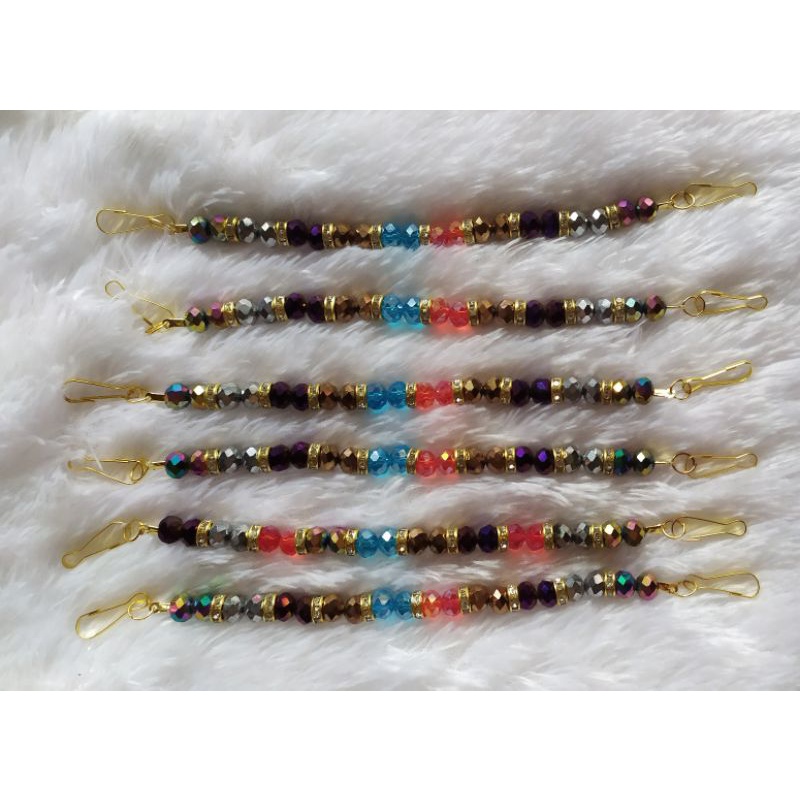 Premium Konektor Masker Hijab Kristal Ceko Bening Pengait Masker Kristal Mewah Konektor