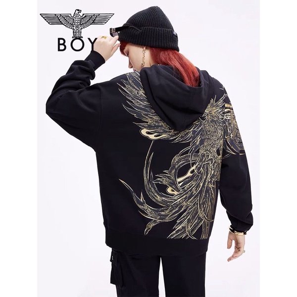 BOY84 SWEATER HOODIE BOY LONDON PRIA WANITA ASIA EROPA BIG LOGO WINGS GOLD