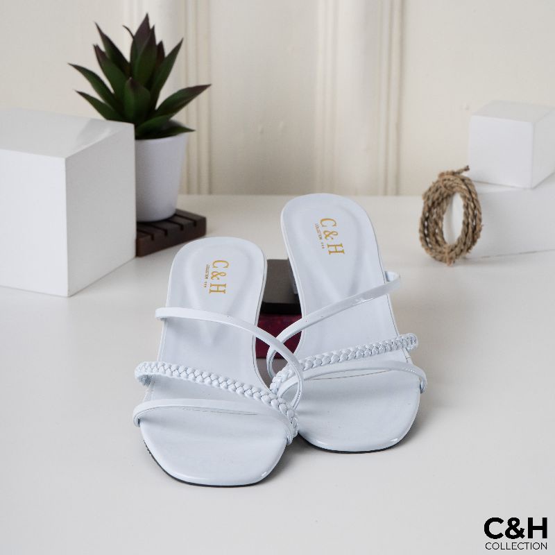 sandal heels wanita kepang / hak 3cm / sandal hak tahu