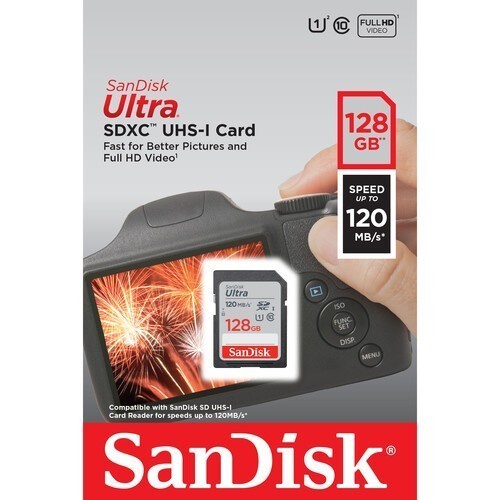 SD Card SanDisk Ultra SDXC 128GB 120MB/s (SDSDUN4-128G-GN6IN)