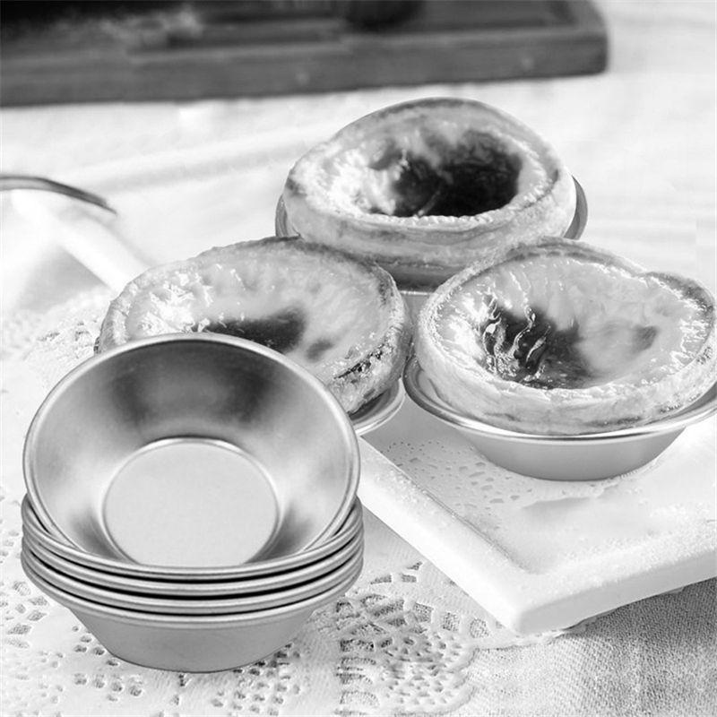 [Elegan] Cetakan Egg Tart Aluminium Tools Cookie Reusable Cupcake Pudding Mold