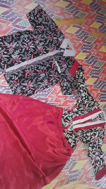 Sarimbit Gamis Couple Longdress Pesta Couple 064 Maura Couple - Sania Ruffle Batik Couple Ori Ndoro