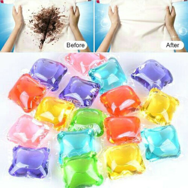 Detergent Laundry Gel Ball Sabun Cair Cuci Baju Detergen Liquid Bola Ajaib Travel Deterjen Mini Unik ( Harga untuk 50 pcs FREE KOTAK!!)