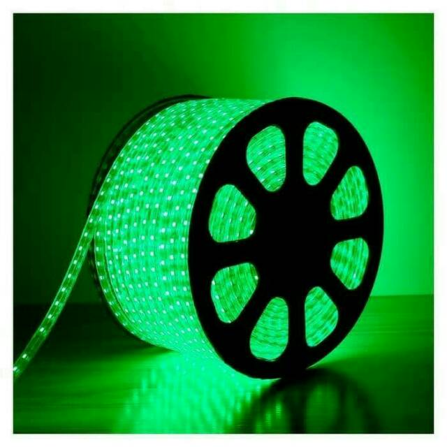 KEREN !! Lampu LED STRIP Selang HIJAU SUPER TERANG SMD 5050 ROPE LIGHT High Quality 220V 1Meter 8Wat