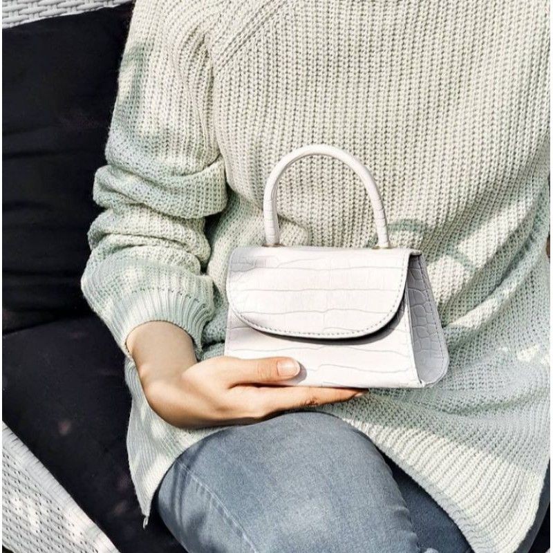 Mizu Bag White / Tas Mini Premium Tas Korea Putih Polos-6