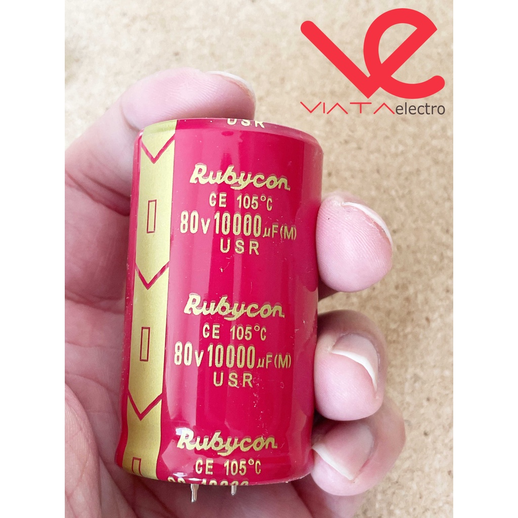 KAPASITOR ELCO 10000UF 80V RUBYCON ORIGINAL CAPACITOR ELKO KAPASITOR 10.000UF 80 V