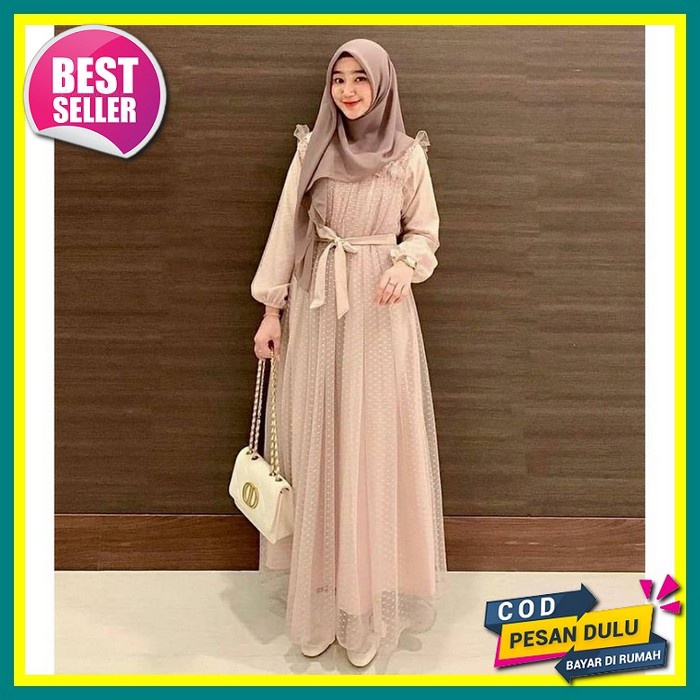 Baju Pesta Wanita Muslim Kondangan Brukat Mewah Elegan Gaun Muslimah Terbaru 2021 2022 Maxy Hiliya J