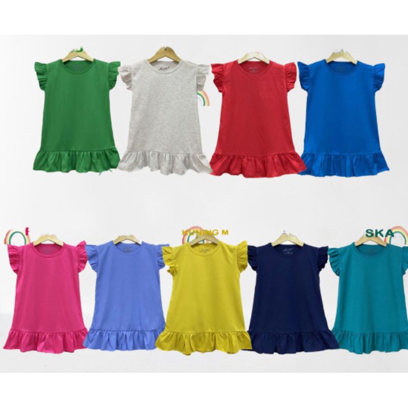 Dress ruffle pelangi anak 2-8 tahun