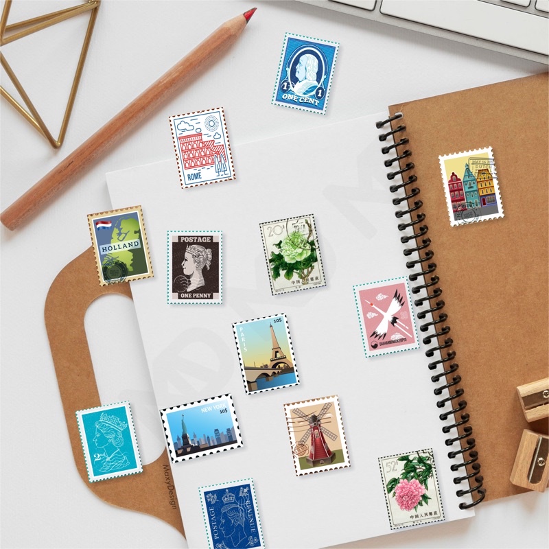 

Vintage Stamps Postage Sticker aesthetic tumblr untuk dekorasi jurnal journal scrapbook