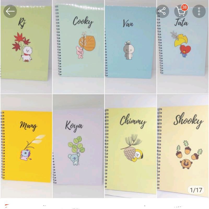 

buku tulis Notebook notes bts bt21 kpop bangstan boys Korea ukuran A5 80 gsm