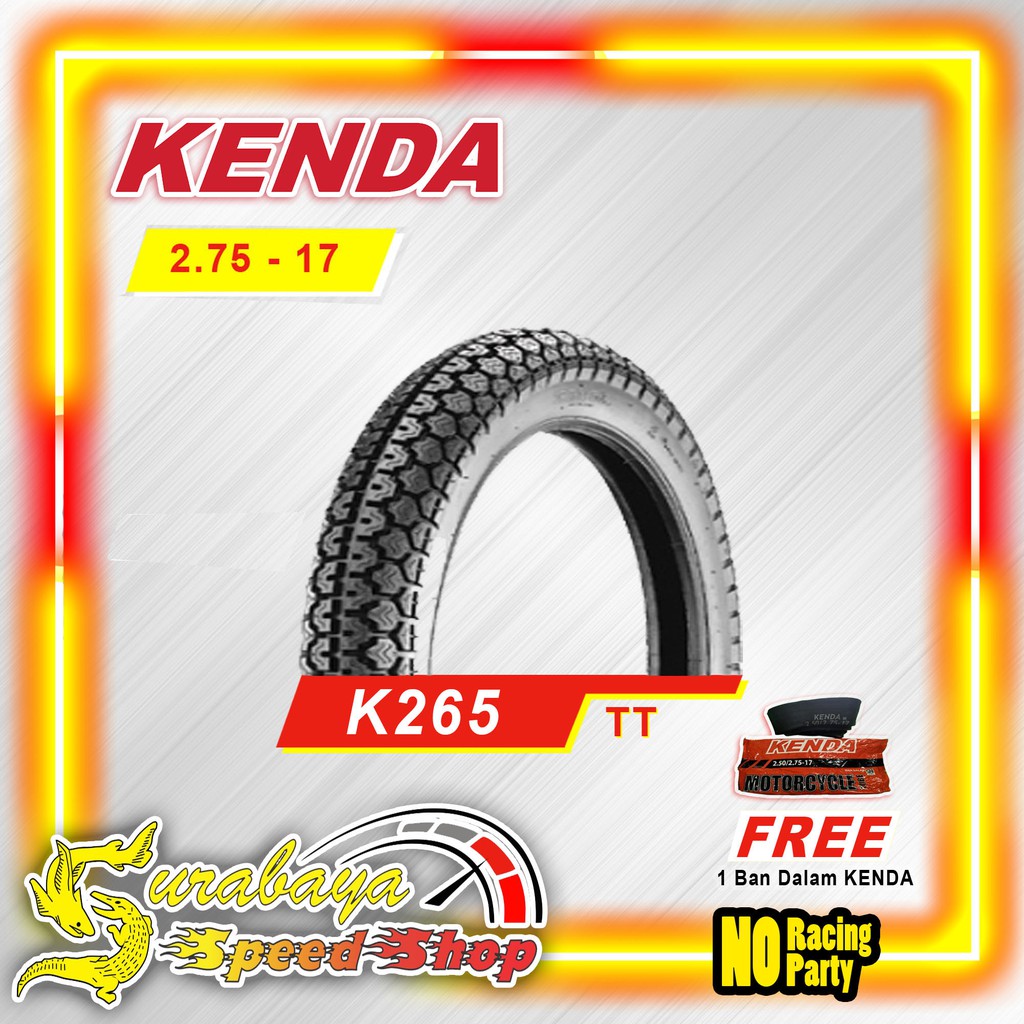 Ban Motor Kenda K265 TubeType Ukuran 275 Ring 17