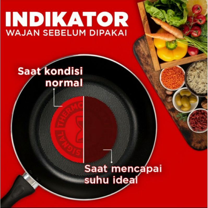 TEFAL Cook and Clean Wokpan 28cm + Lid Wajan Anti Lengket Titanium