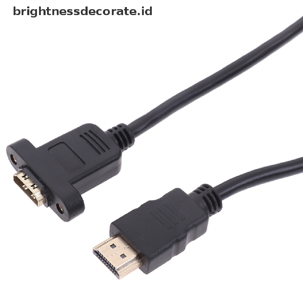 [birth] 1Pc HDMI Extension Cable Male to Female Gold Plated With Screw Panel Mount Cable [ID]