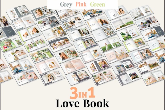 3 In 1 Photo Album Template Bundle - Photoshop &amp; Illustrator - Business Branding