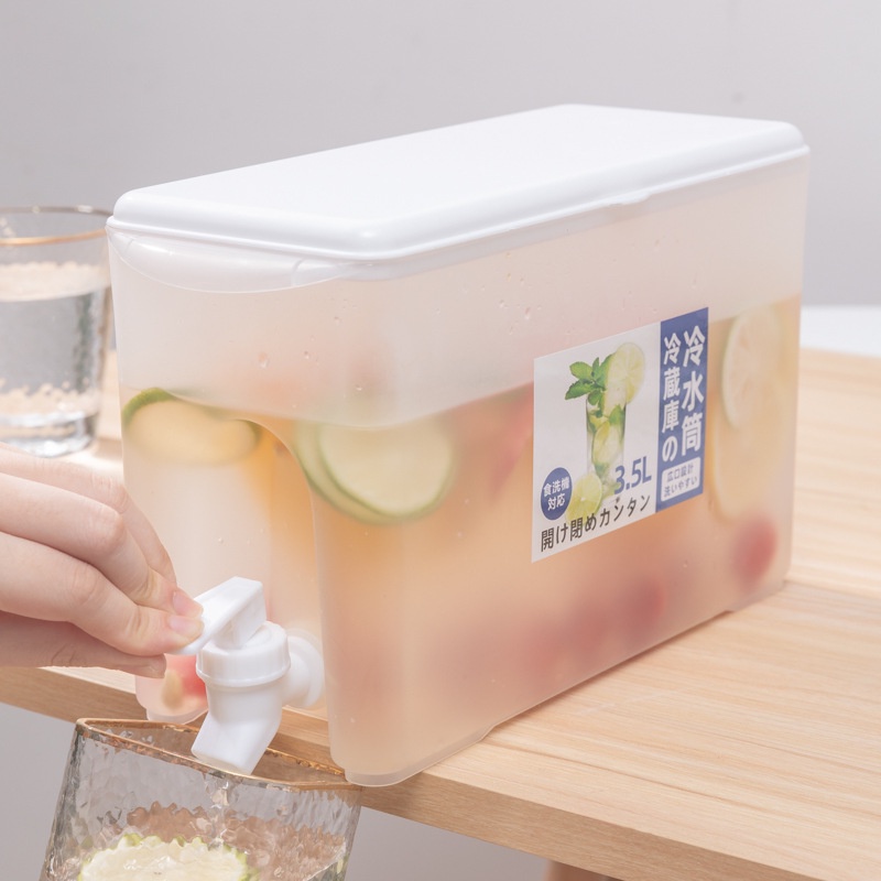 Dispenser Minuman Dingin Jus Kulkas Teko Air Juice 3,5L Ketel Water Tank Dengan Keran Portable