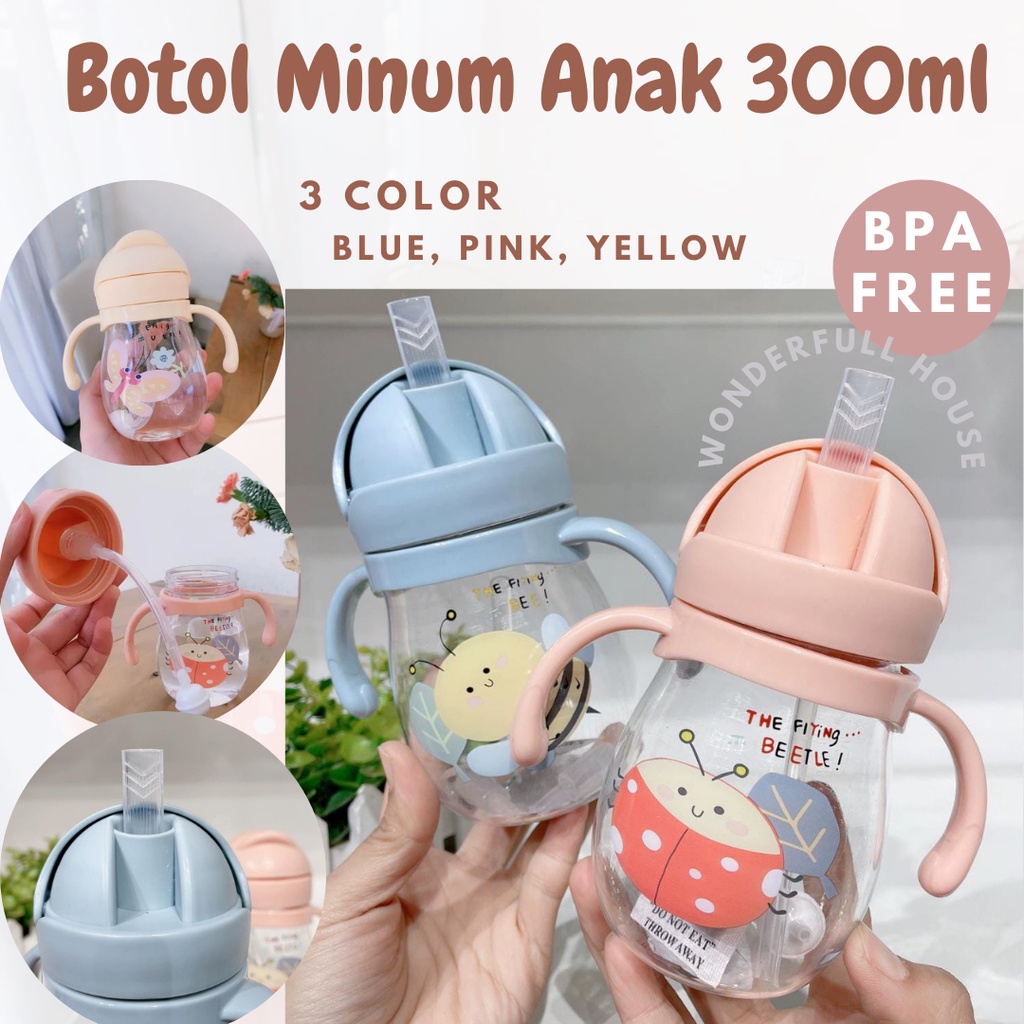 Botol Minum Bayi Gelas Anak Balita Karakter Anak Training Cup Anti Tumpah BPA Free 250ml 300ml 330ml 350ml 370ml