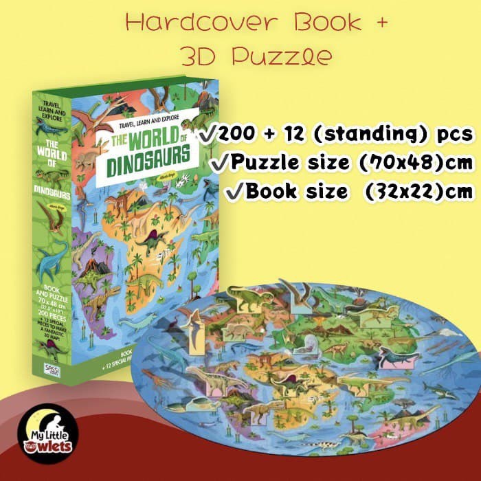 Sassi Junior The World of Dinosaurs with 200++ pieces 3D Puzzle