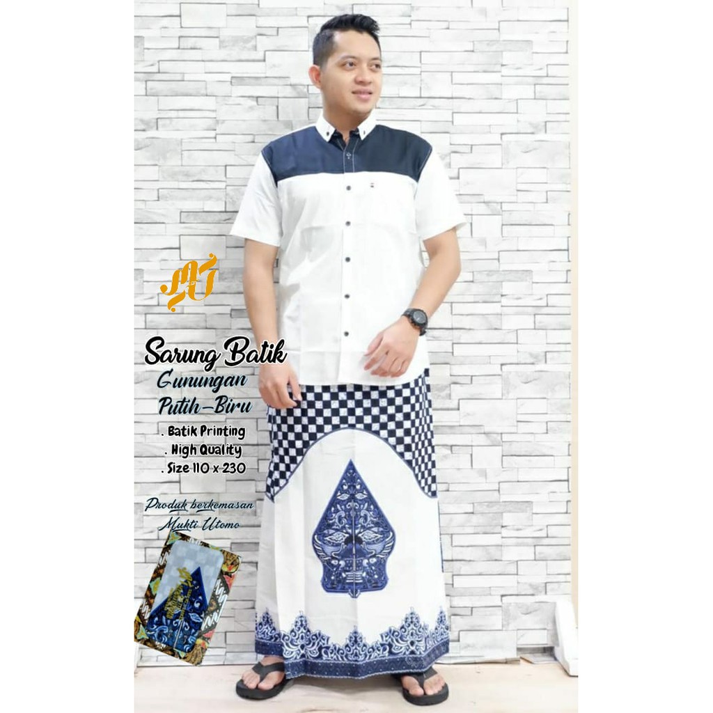 Pusat Grosir Batik Solo Sarung Batik Gunungan Putih Biru Mukti Utomo Batiksoloamanah 110.000 8XVDgniZxxEJl7