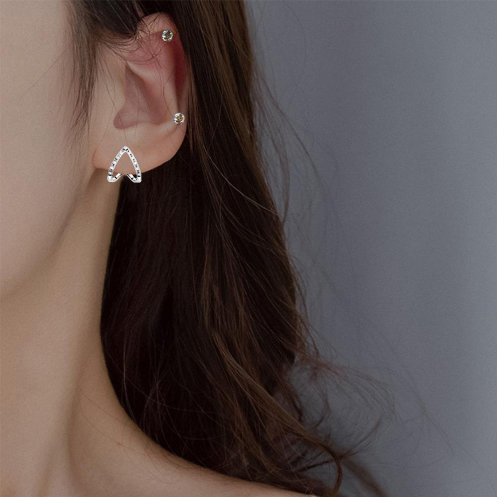 Needway   Stud Earring Aksesoris Hadiah Berongga Kepribadian Geometris Kristal Perhiasan Fashion