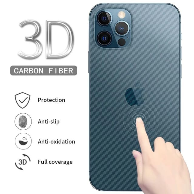 IPHONE 13 PRO MAX 13 MINI 12 PRO MAX 12 MINI BACK SKIN CARBON ANTI GORES BELAKANG