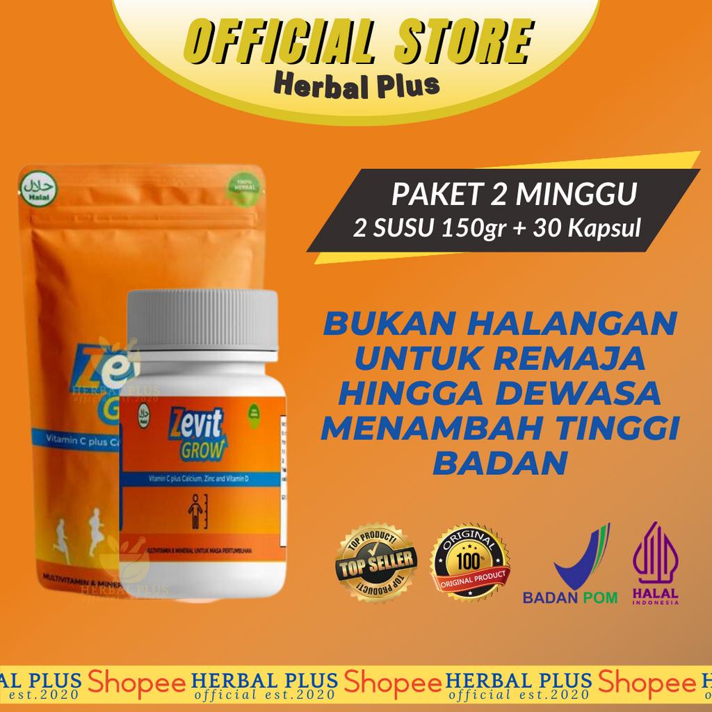 HEMAT] ZEVIT GROW [PAKET HEMAT] ZEVIT GROW SUSU & SUPLEMEN - Peninggi Badan Susu Kalsium Penambah Ti