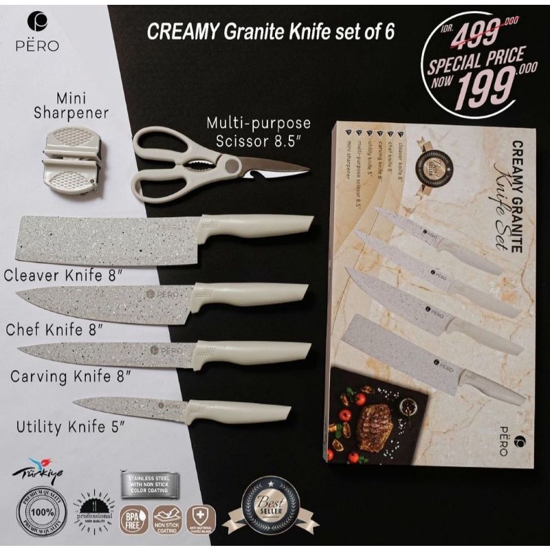 Pero Granite Knife Set 6