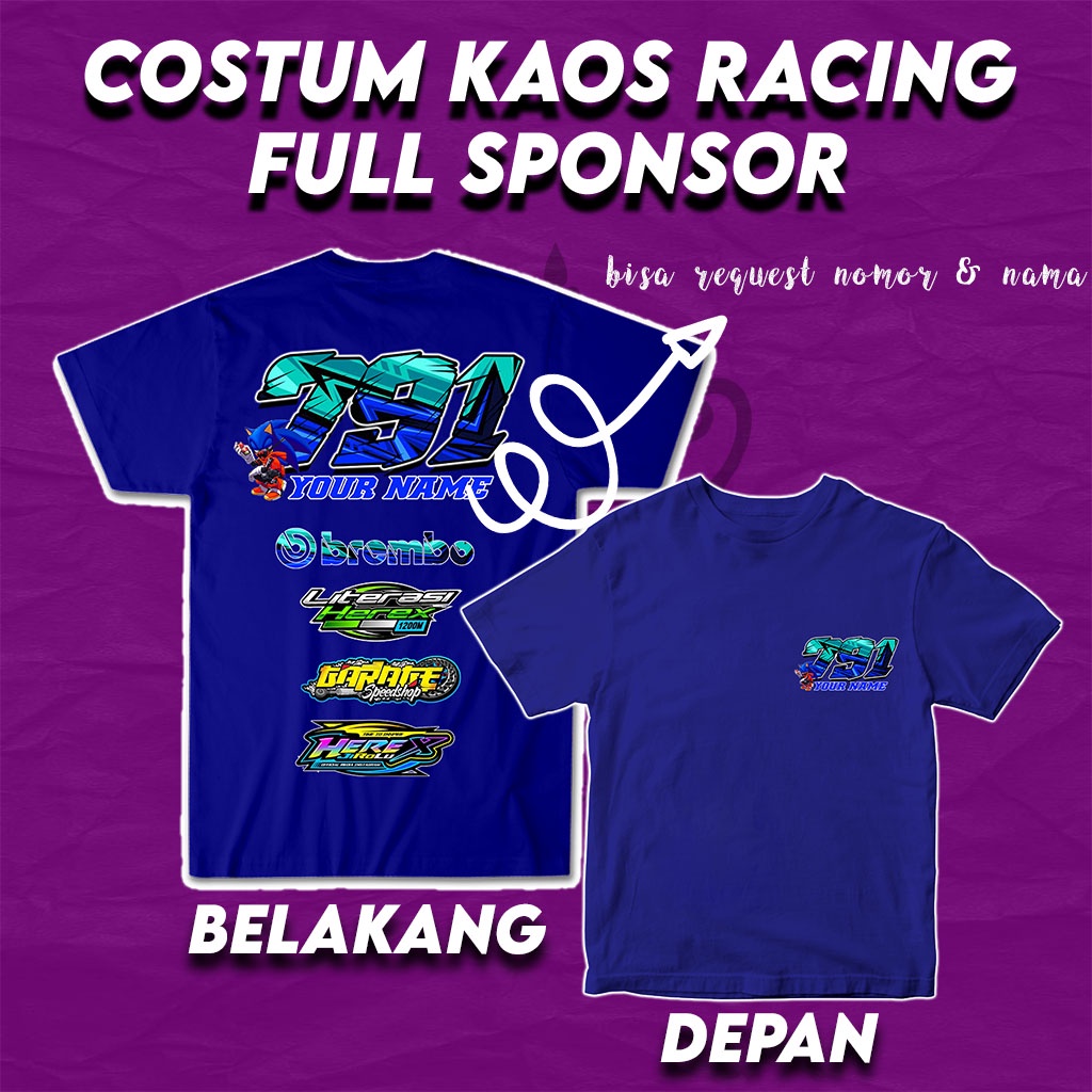 Breathingltd - Kaos Racing Distro Costum Bisa Tambah Nama Dan Nomor Suka Suka Kamu! Bahan Katun SIZE M - XXL Pria Wanita Terlaris