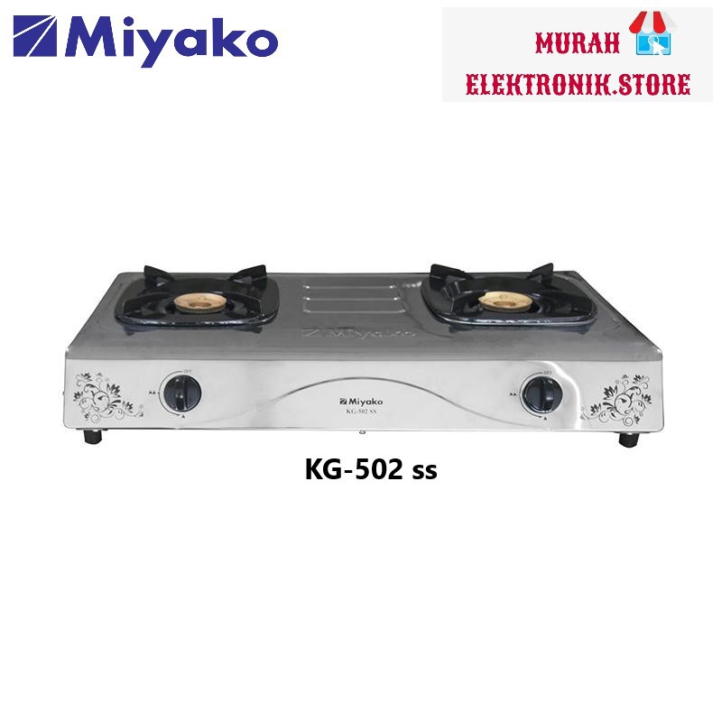 Miyako KG502SS – Kompor Gas 2 Tungku Stainless Steel