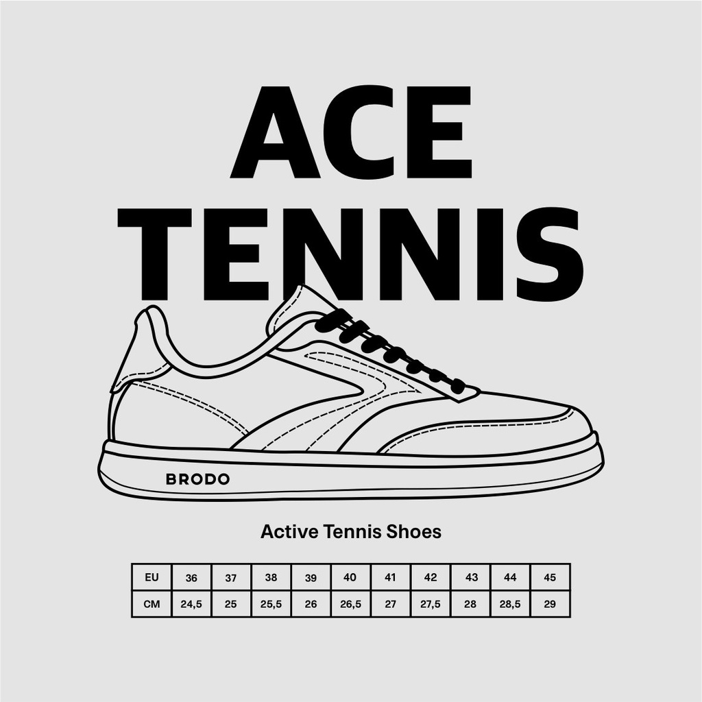 Sepatu Brodo Ace Tennis [White Red Navy/White Pale Olive]-8