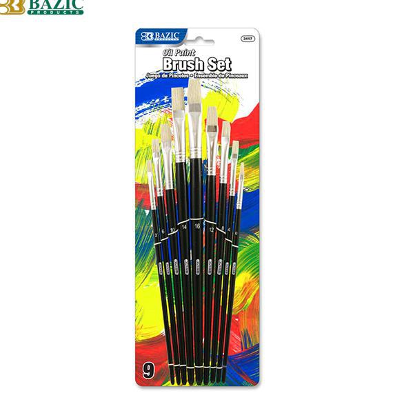 

TERMURAH Bazic Oil Painting Brush Set 9 Natural Hair - Kuas Lukis Kode 929