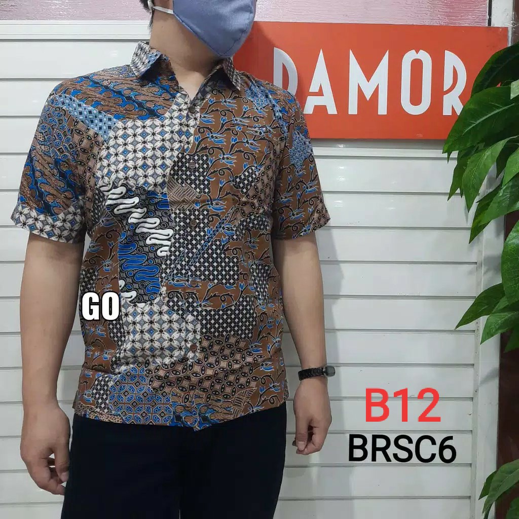 gos BRSC DAMOR (CRESSIDA) KEMEJA BATIK Cowok Pakaian Pria Baju Batik Dewasa Lengan Pendek