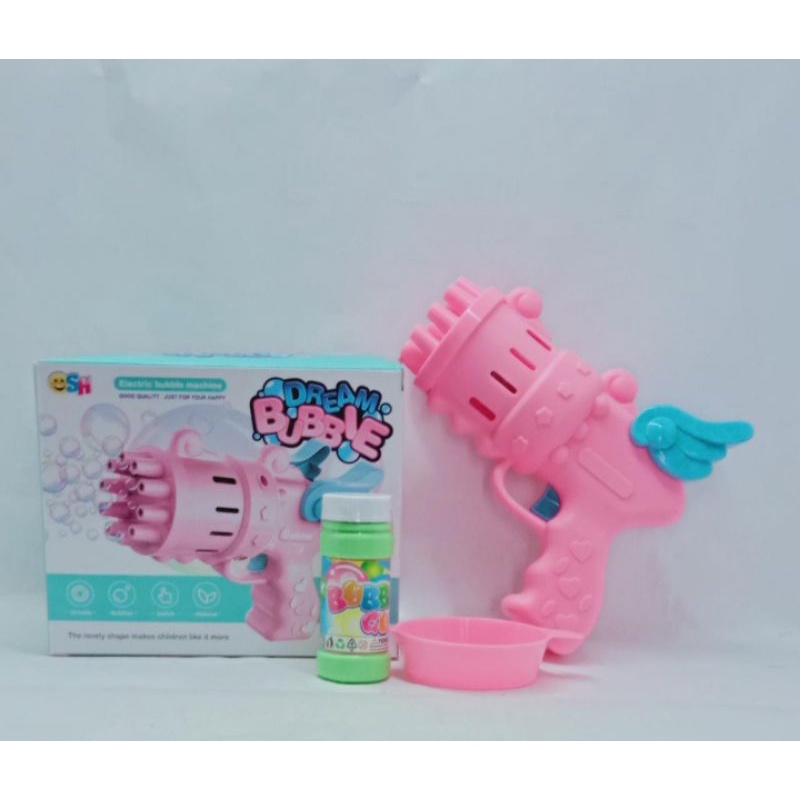 SH 677 - Mainan Pistol Bubble Gatling sayap Peri SH677 Electrik Angel Bubble Gun Baru