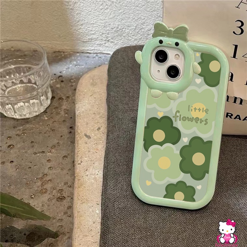 Soft Case Motif Bunga Hijau Dengan Bumper Untuk Samsung A12 A22 A03s A13 A03 A73 A53 A50 A32 A52 A02s A51 A23 A50s A21s A52s A11 A71