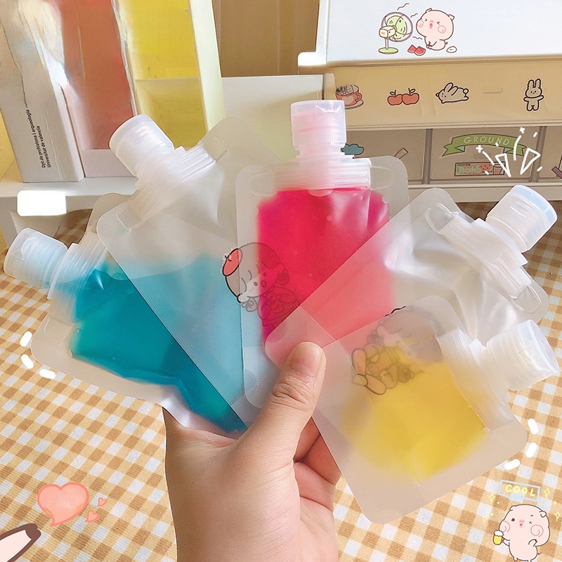 Tas Kemasan Botol Kosong 30 / 50 / 100ML Motif Kartun Untuk Lotion Shampoo Kosmetik Hand Sanitizer