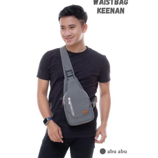 Modern.. Waistbag Keenan by Biru Tsabita (Tas Cowok, untuk remaja dan pria dewasa)