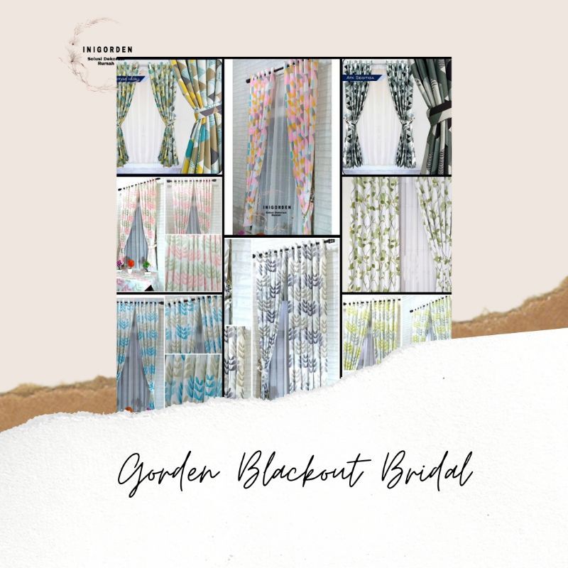 Gorden Motif Minimalis Blackout Bridal Gorden Jendela Minimalis Gorden Pintu dan Jendela
