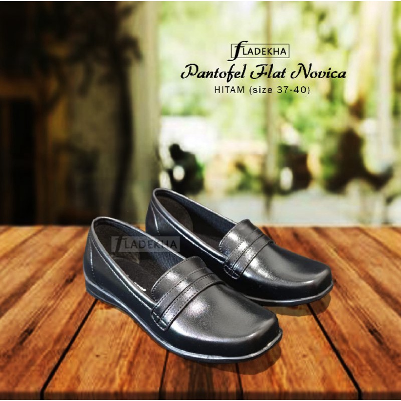 SEPATU FORMAL WANITA/ SEPATU FLAT HITAM/ SEPATU PANTOFEL CEWEK NOVICA 1422