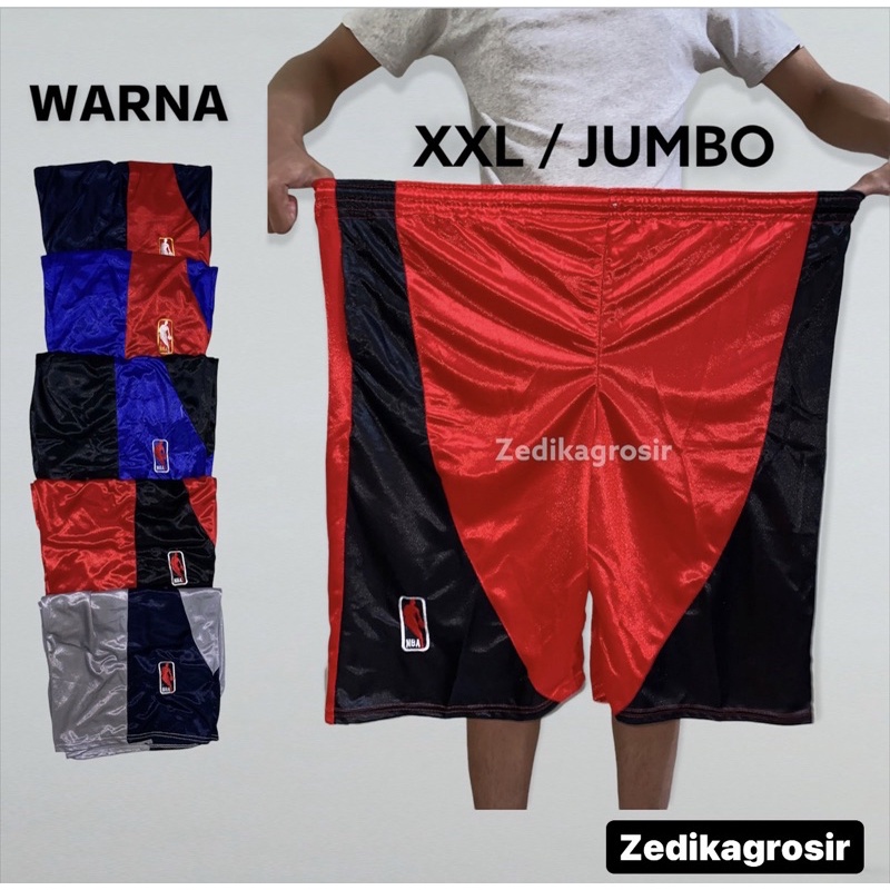 (Paket 4pcs) Celana Basket Pria NBA Size Super Jumbo Melamin Dewasa