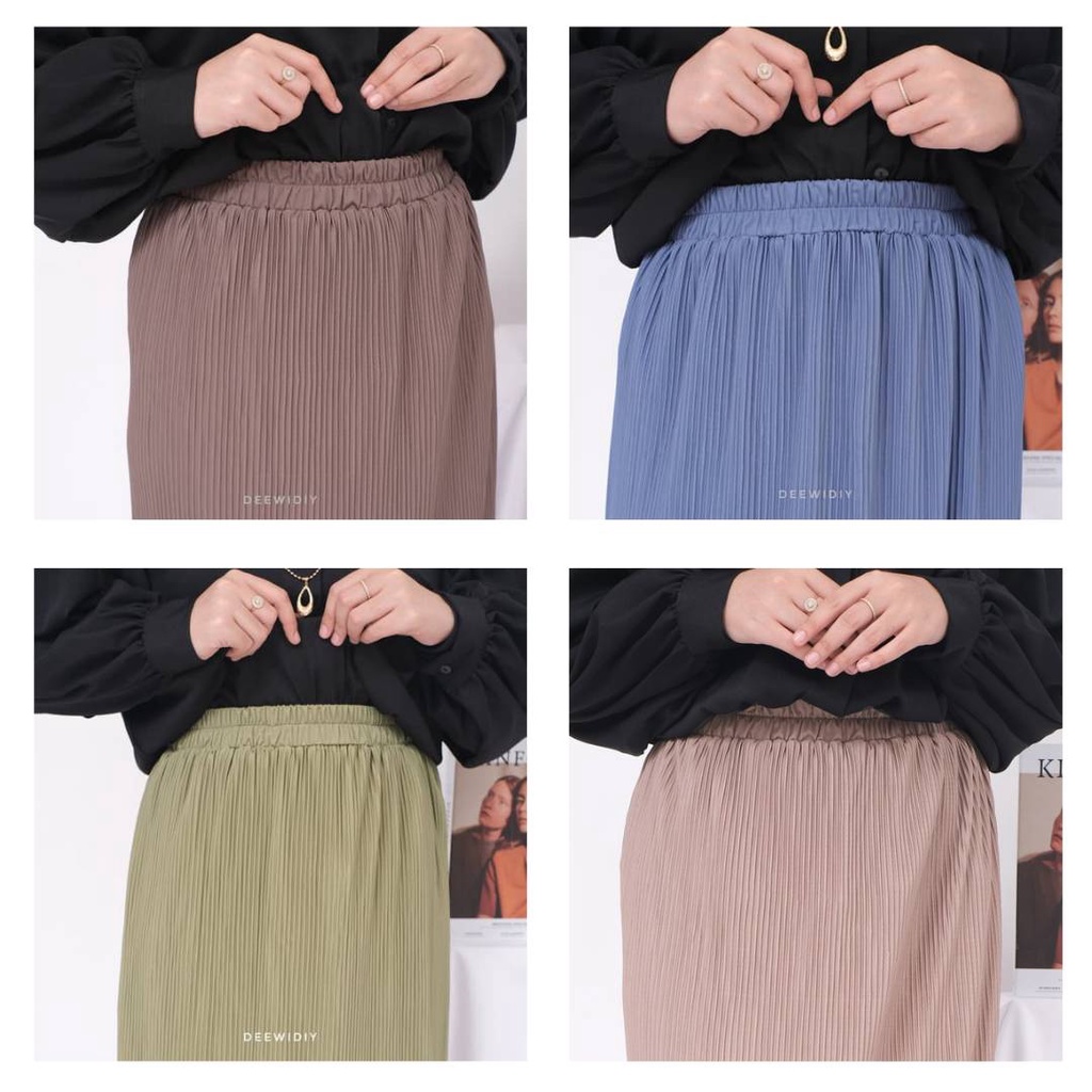 BEST SELLER ROK SPAN PLISKET LIDI PREMIUM - ROK PENSIL WANITA - ROK KERJA WANITA - JENNIE PLEATS SKIRT DEEWIDIY