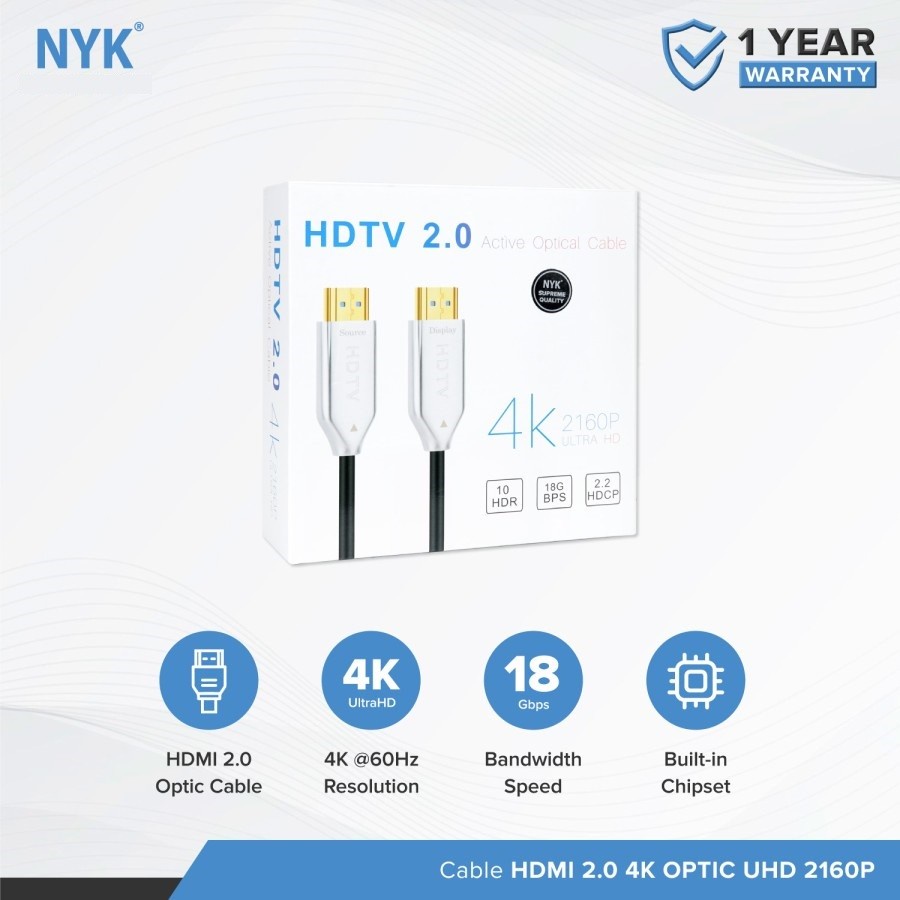 Kabel HDMI Fiber Optic 2.0 UHD 2160 NYK 50M