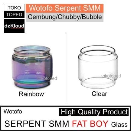 Tabung bahan kaca Serpent SMM warna glass clear - rainbow  Replacement Glass | cembung