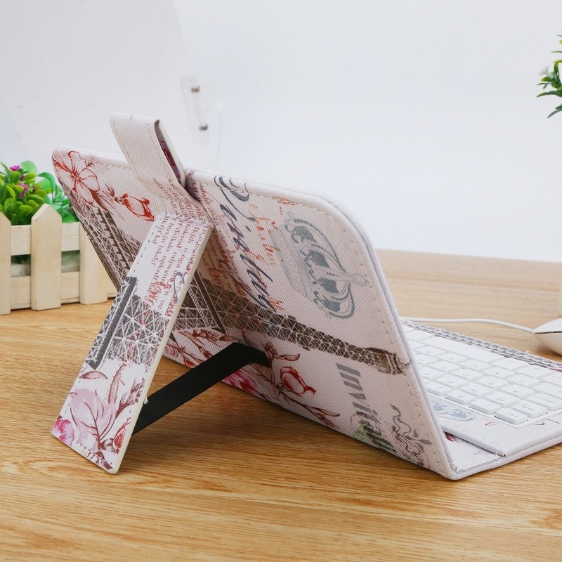 3in1 Stand Holder / Dudukan Ponsel / Keyboard / Mouse / Kabel Micro Usb / Tipe C Bahan Kulit Untuk Huawei / Xiaomi