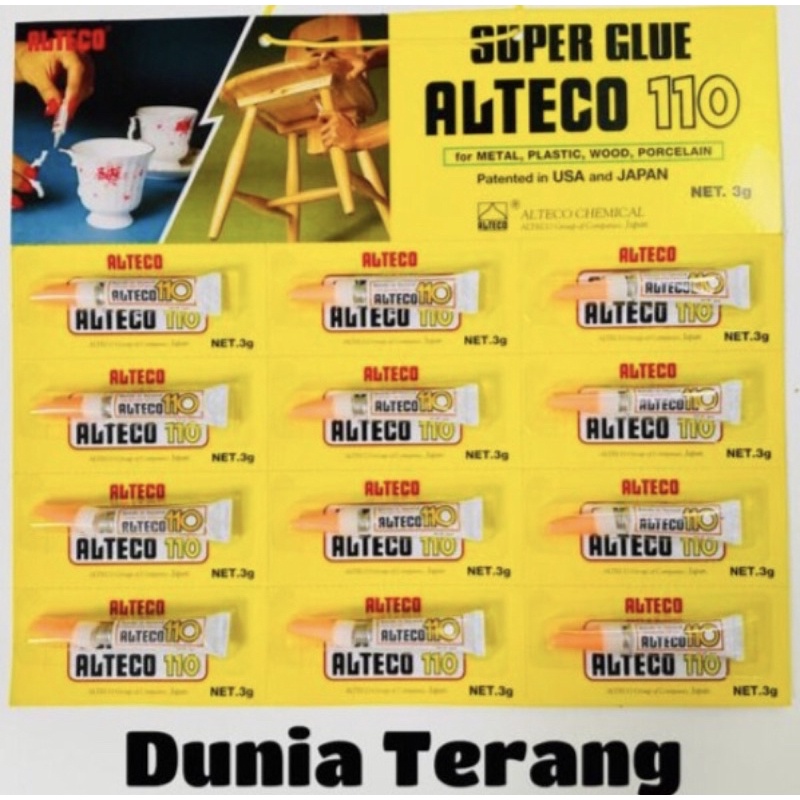 Lem ALTECO 110 3g Kuning - Lem Super Glue Alteco110 3 g - Cyanoacrylate Adhesive (1 BIJI)