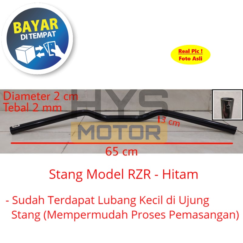 [COD] Stang Stir RZR - Universal Semua Motor – Stir Motor Variasi Panjang 65 cm Tinggi 3 cm