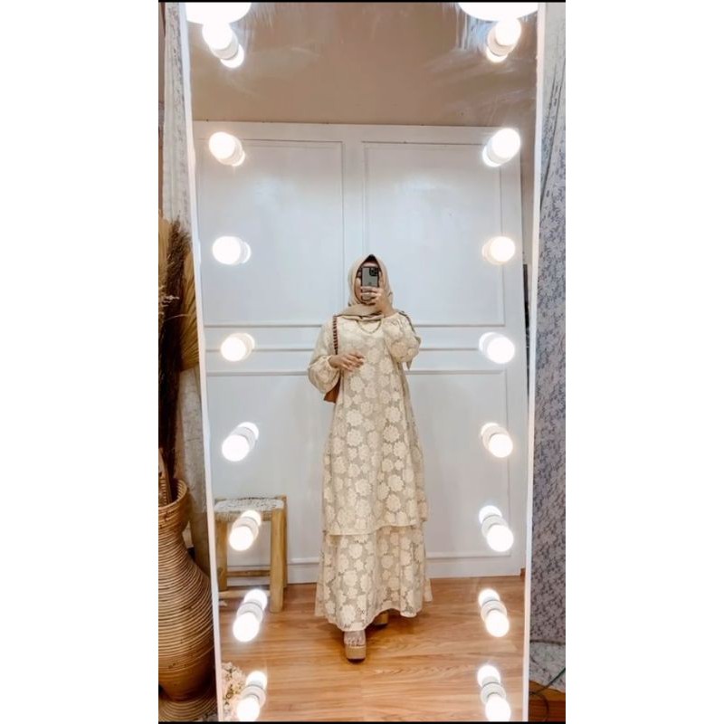 GAMIS MELAYU BROKAT CREAM/ GAMIS MALAYSIA BROKAT CREAM