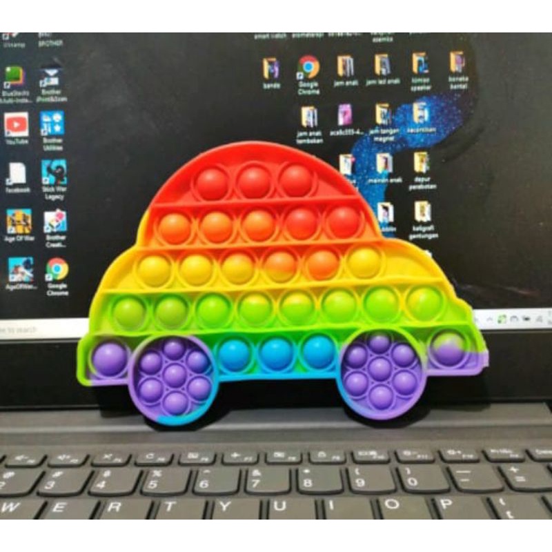 [Ready][COD] mainan edukasi anak Indonesia murah pop it unicorn among us rainbow-Mobil