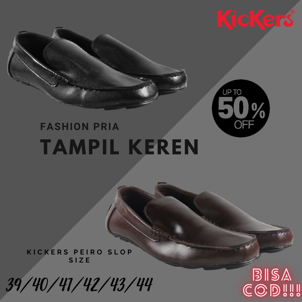 Sepatu Pria Kickers Mocasin Slop Peiro Kasual Formal Selop Tanpa Tali Kerja Kondangan Santai