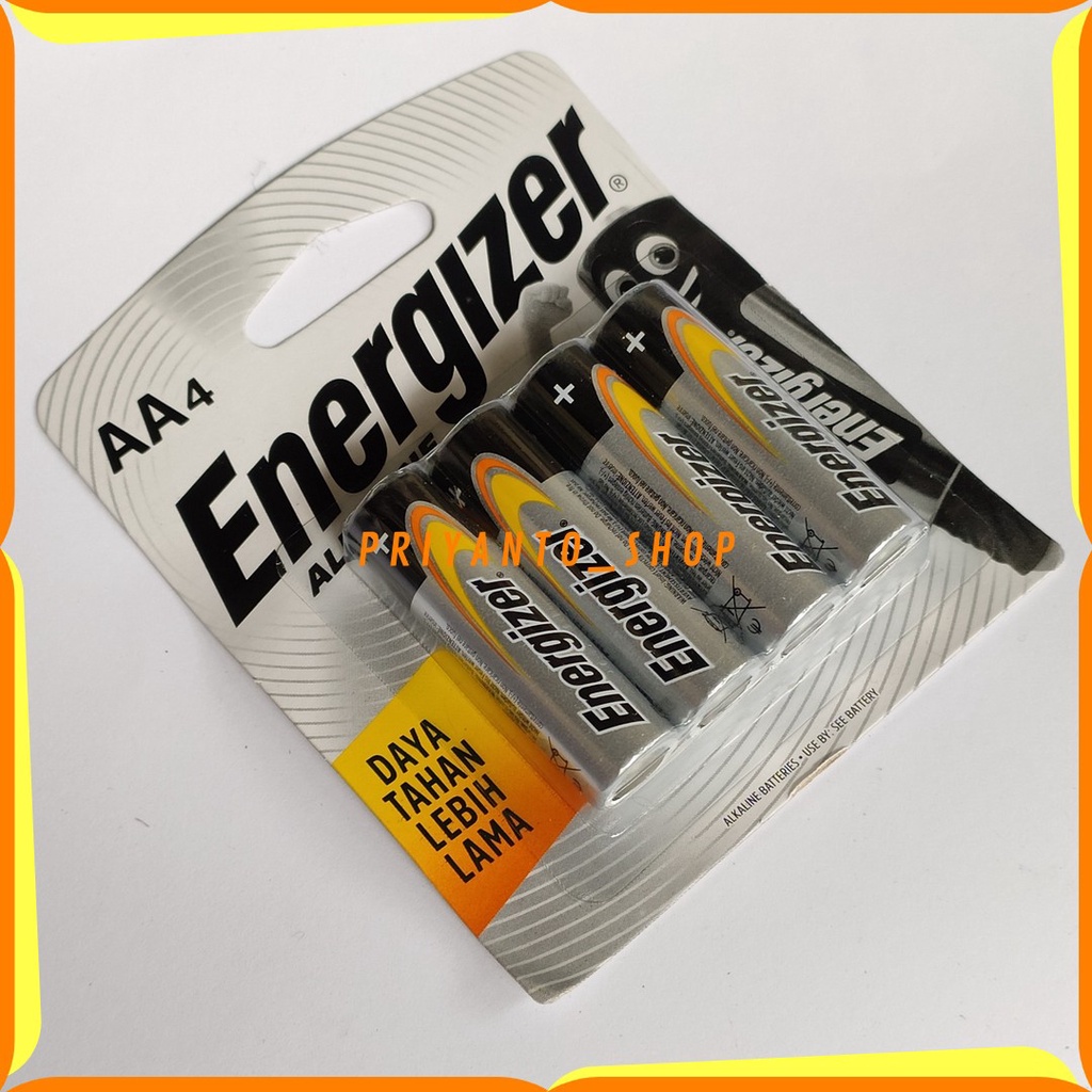 BATERAI ENERGIZER ALKALINE POWER AA A2 E91 LR6 1.5V ASLI ISI 4 ORIGINAL