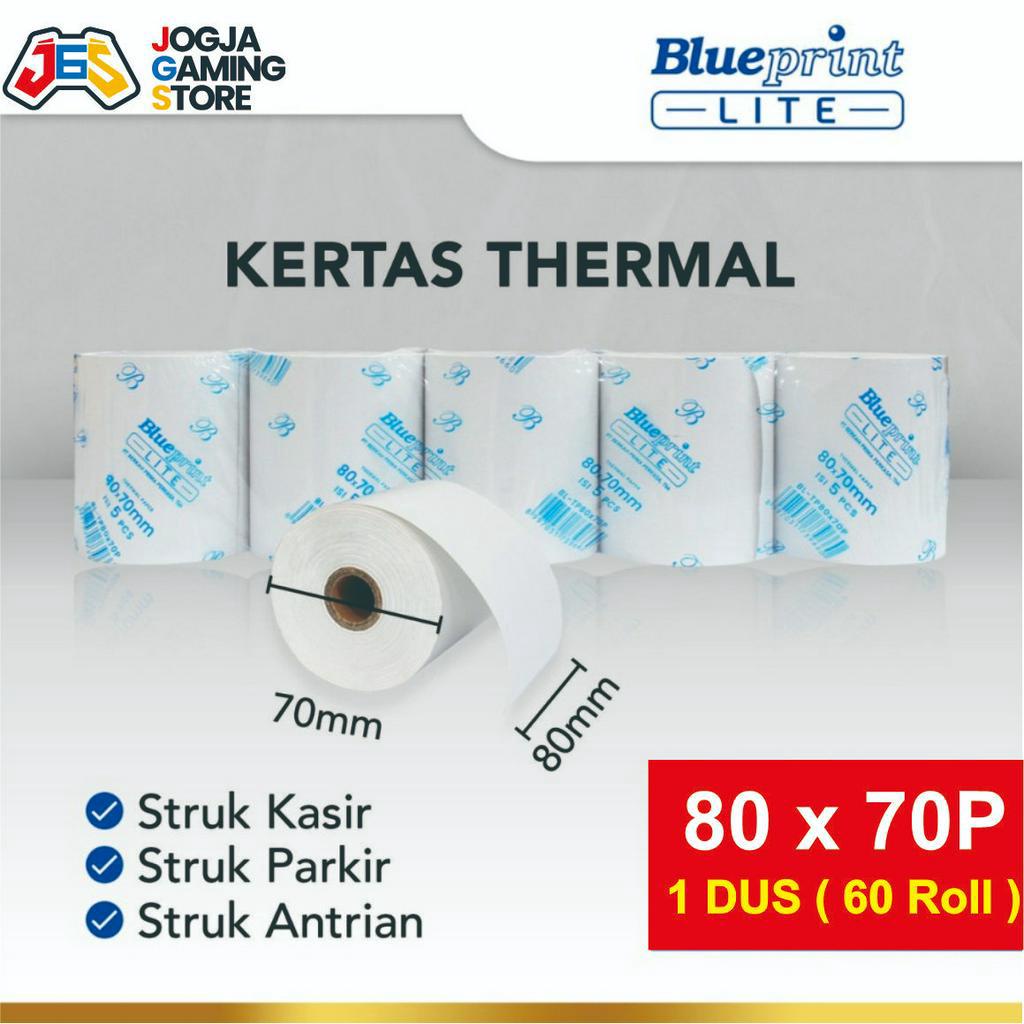 

Kertas Thermal Struk Kasir LITE BLUEPRINT 80x70 P , 1 Dus isi 60 Roll ( Untuk Printer 80mm )